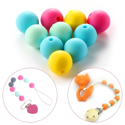 10PCS 10/12/15MM Chewable Beads Teether Eco