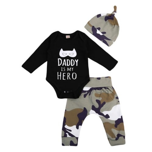 Newborn Baby Boy Romper Jumpsuit Pants Camo