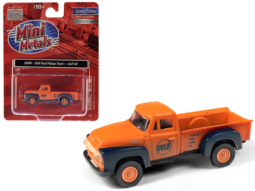 1954 Ford Pickup Truck \Gulf Oil\" Orange (Dirty/Weathered) 1/87 (HO)