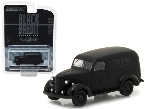 1939 Chevrolet Panel Van Black Bandit 1/64 Diecast Model Car by