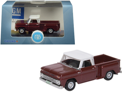 1965 Chevrolet C10 Stepside Pickup Truck Metallic Maroon with White