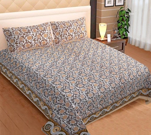 Creation Cotton Paisley Printed King Size Bedsheet with 2 Pillow Cover