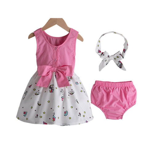 UK Kids Baby Girl Unicorn Dress Outfit Princess