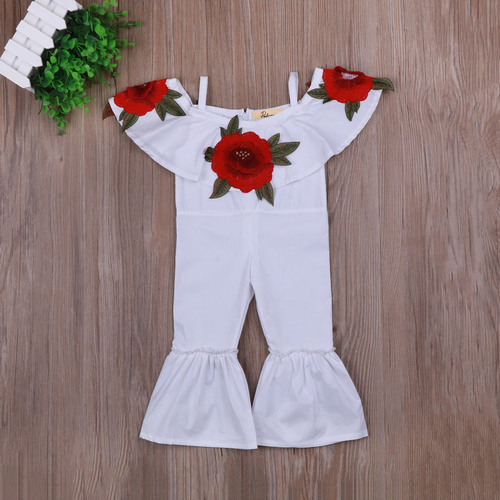 Kids Infant Baby Girls Flower Off shoulder Strap