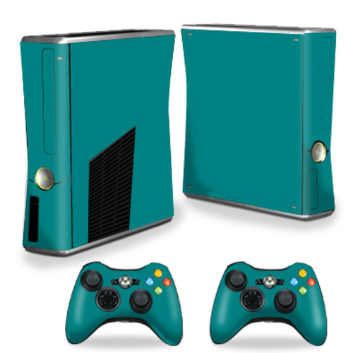 MightySkins XBOX360S-Solid Teal Skin Decal Wrap for Xbox 360 S Slim Pl