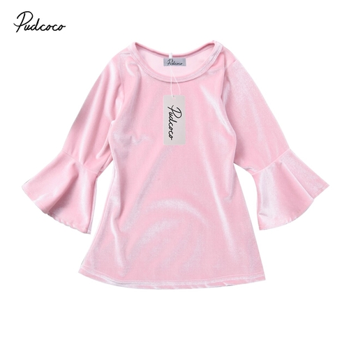 2018 Baby Girl Pleuche Flare Sleeve Warm Princess