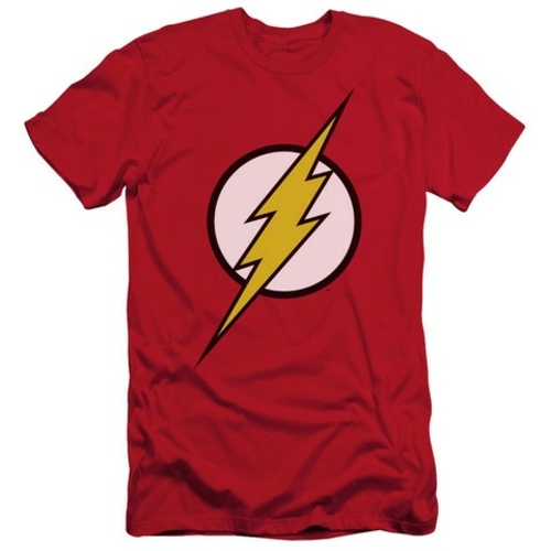 Jla-Flash Logo Short Sleeve Adult 30-1 Tee, Red - XL