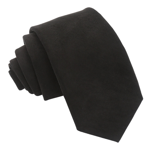 Suede Slim Tie - Black
