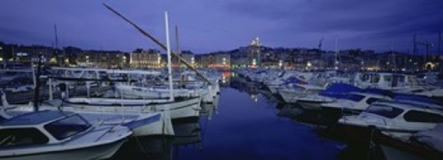 Panoramic Images PPI95057L Boats docked at a port  Old Port  Marseille