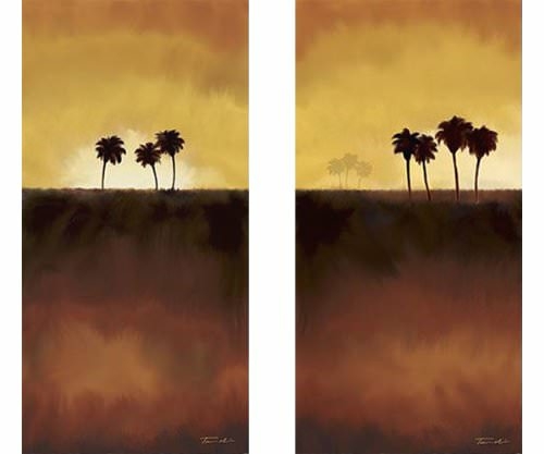 Artistic Home Gallery 1224AM849CG Sunset Palms I & II by Tandi Venter 