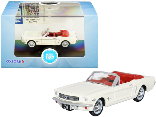 1965 Ford Mustang Convertible Wimbledon White (Goldfinger) with Red