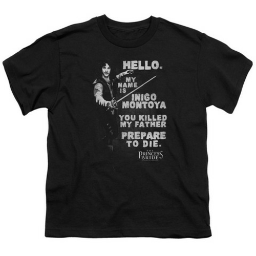 Trevco Princess Bride-Hello Again Short Sleeve Youth 18-1 Tee- Black -