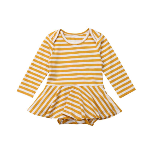 Fashion Infant Newborn Baby Girls Striped Full