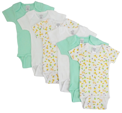 Bambini CS-004M-004M Boys Short Sleeve with Printed, White & Green