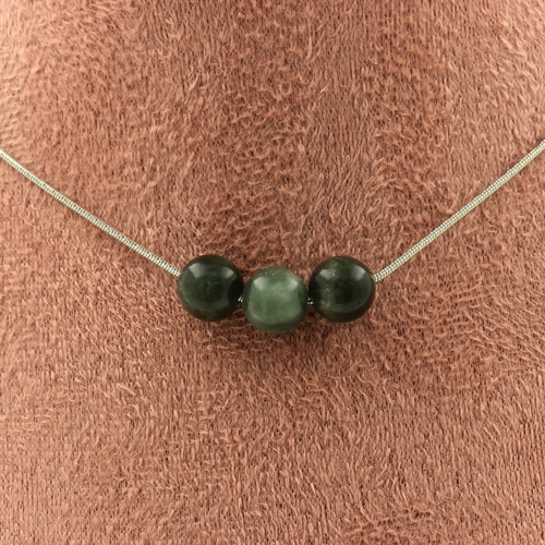 Seraphinite from Russia 8 mm 3 beads necklace