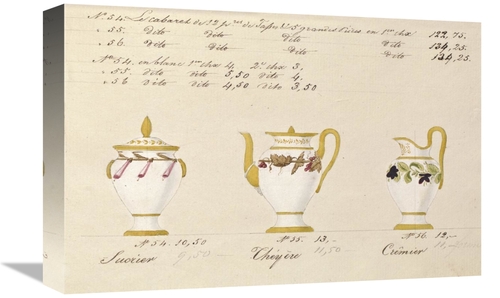 12 x 18 in. Sucrier, Cheyere Et Cremier, CA. 1800-1820 Art Pri