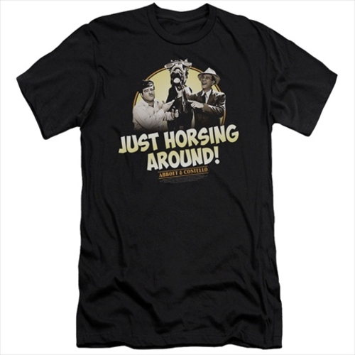 Abbott & Costello-Horsing Around - Short Sleeve Adult 30-1 Tee, Bl