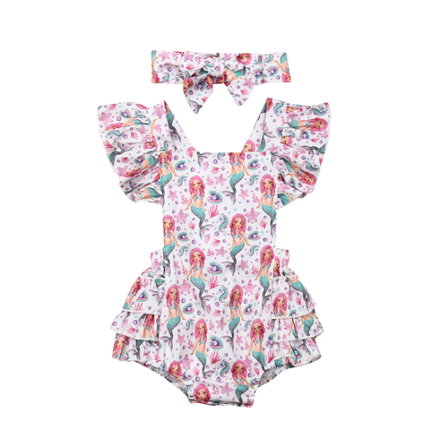 Newborn Baby Girl Bodysuit Ruffles Short Sleeve