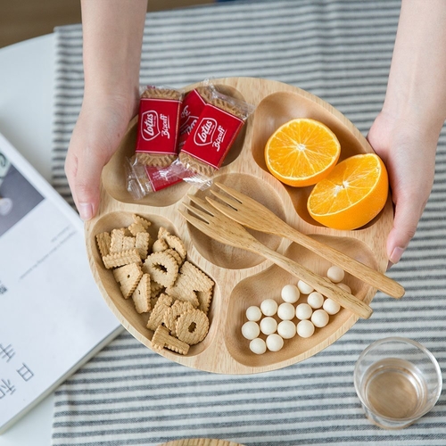 Oak Wood Snacks Tray