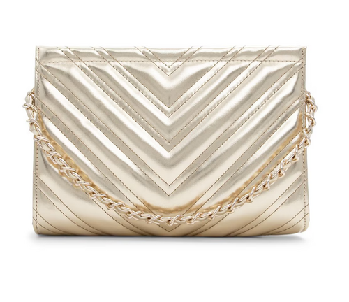 Quilted Clutch with Detachable Chain Strap