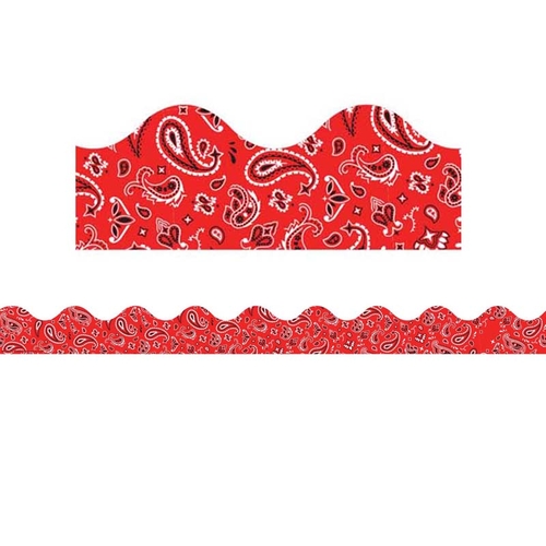Eureka EU-845656 37 ft. Red Bandana Extra Wide Deco Trim
