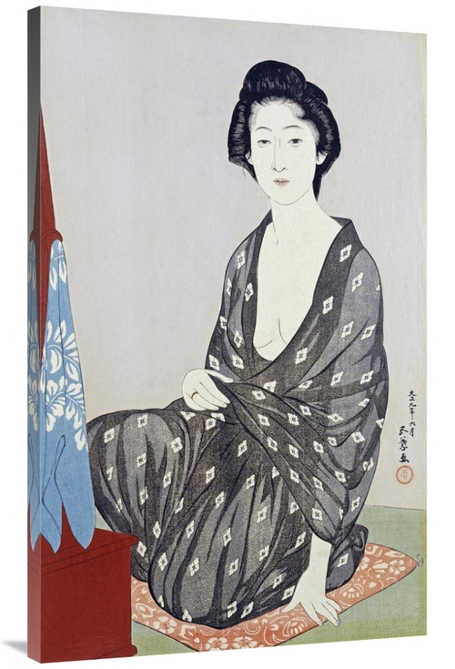 Global Gallery GCS-266421-44-142 44 in. A Beauty in a Black Kimono Art