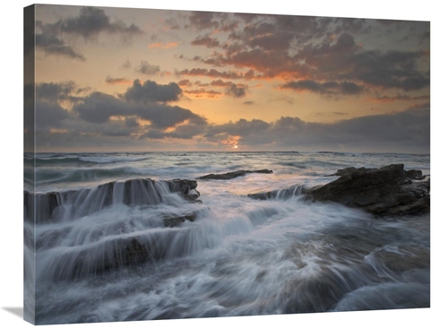 Global Gallery GCS-452251-2432-142 24 x 32 in. Waves Breaking on Rocks