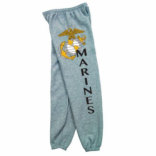 Main Mens Marines With Logo One Sided imprint Sweatpant, Heather Grey - image