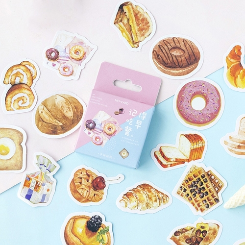 46PCS/ PACK Cute Bread Cake Donut Sticker