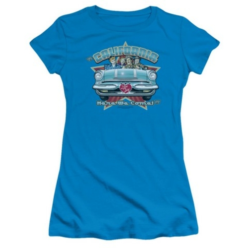 Trevco Lucy-California Here We Come Short Sleeve Junior Sheer Tee- Tur