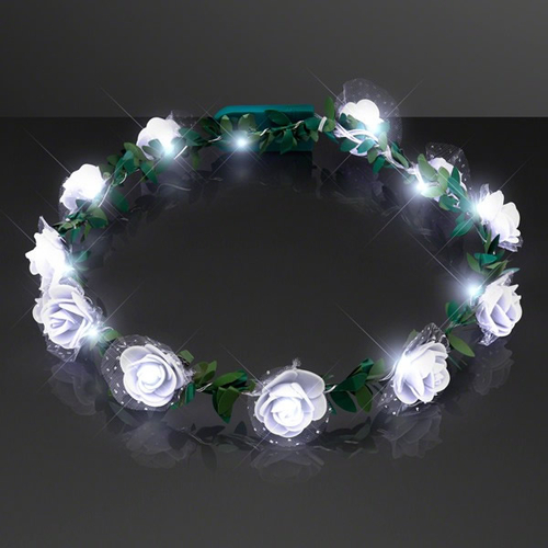 Blinkee A8030 Light Up White Rose Flower Princess Halo Crown Headband