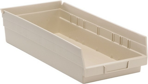 Quantum Storage QSB108IV Economy 4 in. Shelf Bin- Ivory - 17.87 x 8.37