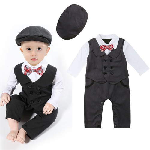 Cute Little Gentleman One piece Romper Infant Baby