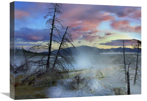 Global Gallery  18 x 24 in. Steam Rising From Travertine Formations&#4