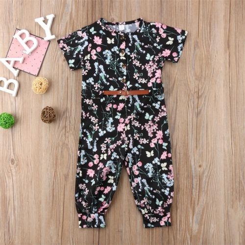 Toddler Baby Girl Crewneck Romper Playsuit Sumsuit