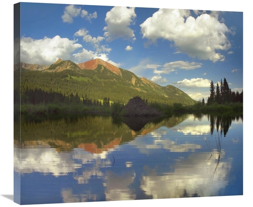 Global Gallery GCS-396684-30-142 30 in. Avery Peak Reflected in Beaver