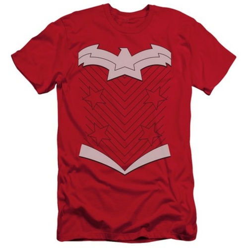 Jla-New Ww Costume Short Sleeve Adult 30-1 Tee, Red - Medium