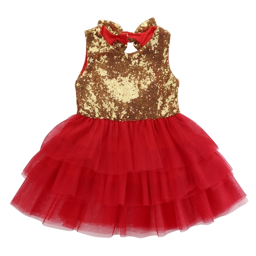 Christmas Super Cute Baby Girl Bling Sequins Dress