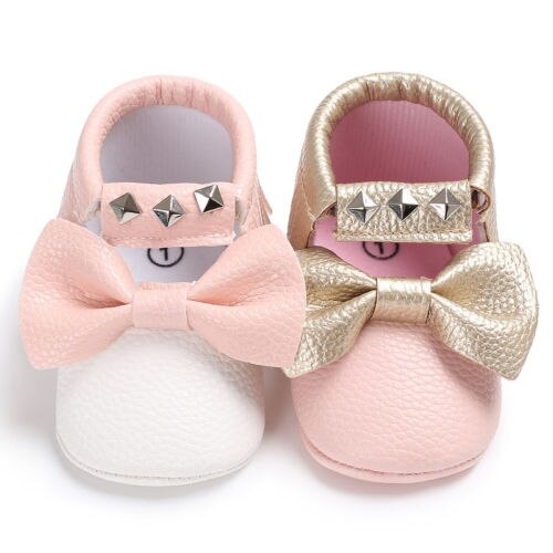 Infant Baby Girls Sneakers Soft Sole PU Leather