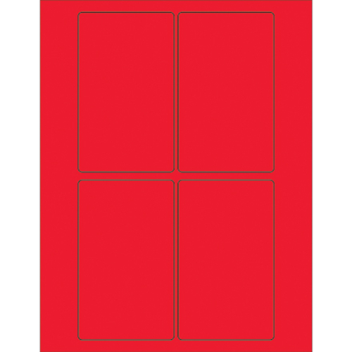 Box Partners LL175RD 3 x 5 in. Fluorescent Red Rectangle Laser Labels 