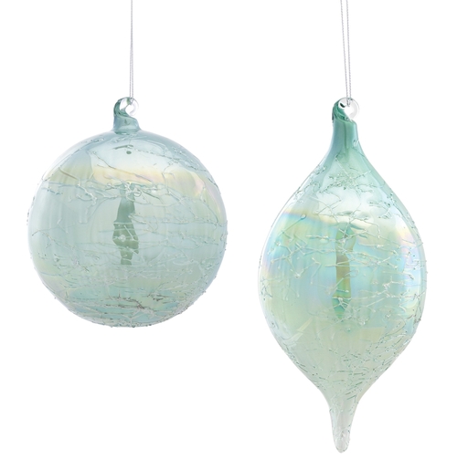 Melrose International 80098DS 5.5 & 8.25 in. Glass Ornament, Green