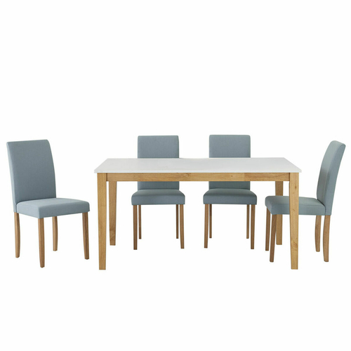 Table set with 4 chairs DKD Home Decor 120 x 75 x 74 cm Blue White