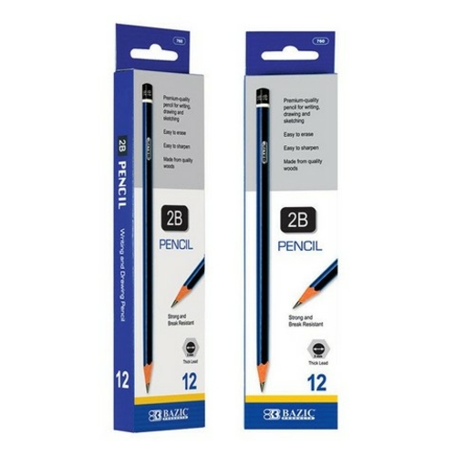 Bazic 760    #2B Premium Wood Pencil (12/Pack) Pack of 24