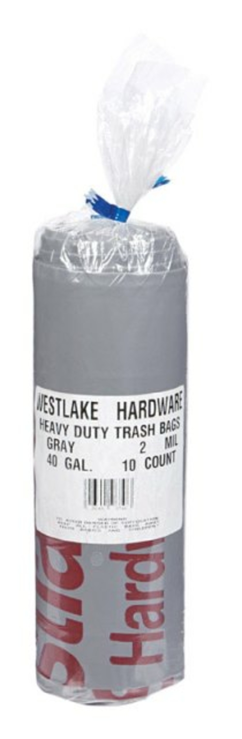 Westlake 640974 40 gal Trash Bag  Gray - 10 Count