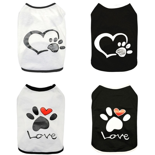 Vest Small Pet Shirt Cat Dog Clothes Paw Print