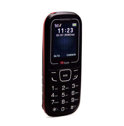 TTfone TT110 Red Mobile with USB Charger Vodafone Pay As You Go