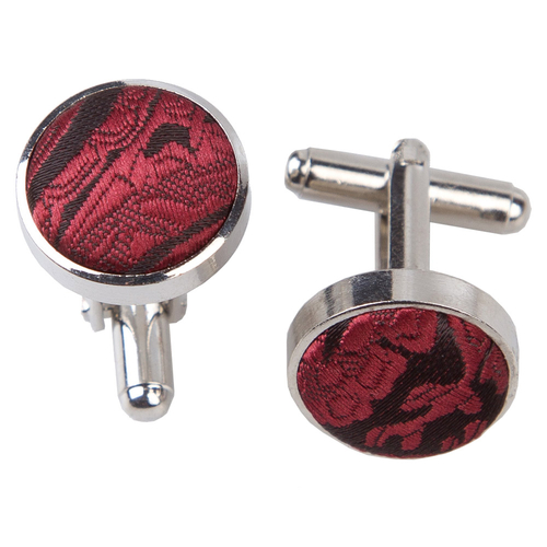 Paisley Cufflinks - Burgundy