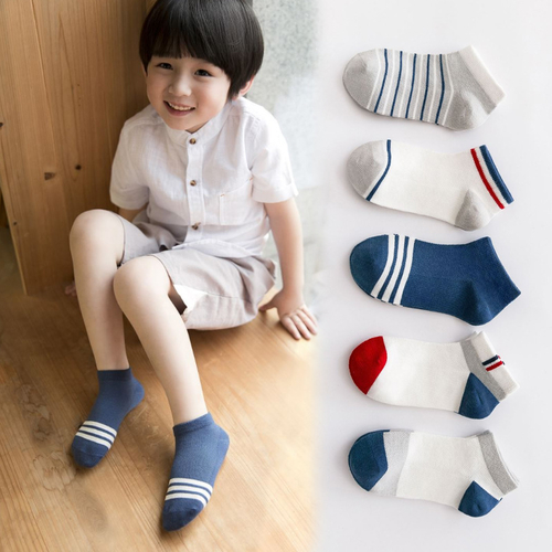 5 Pairs Baby Boy Socks Children Spring Summer