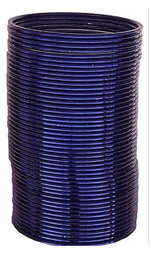 BLUE Plane Glossy Finish Beautiful Classy Metal Bangles (Size-2.4Inch)