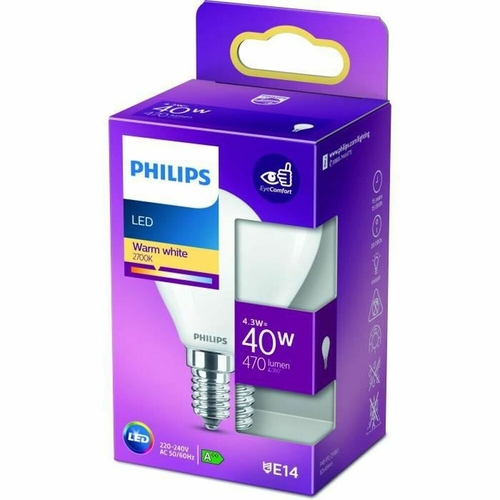 LED lamp Philips F 40 W 4,3 W E14 470 lm 4,5 x 8,2 cm (2700 K)